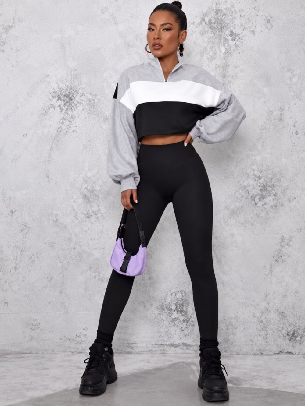 BRAND NEW / NWOT - Drop Shoulder Colorblock Pullover & Leggings Set (Size M)